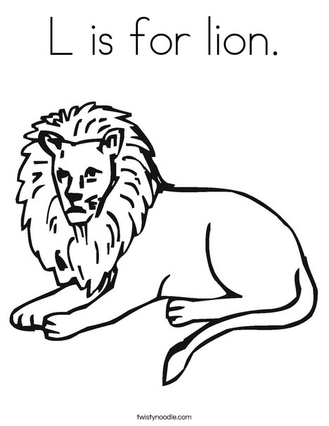 L is for lion Coloring Page - Twisty Noodle