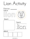 Lion Activity Coloring Page