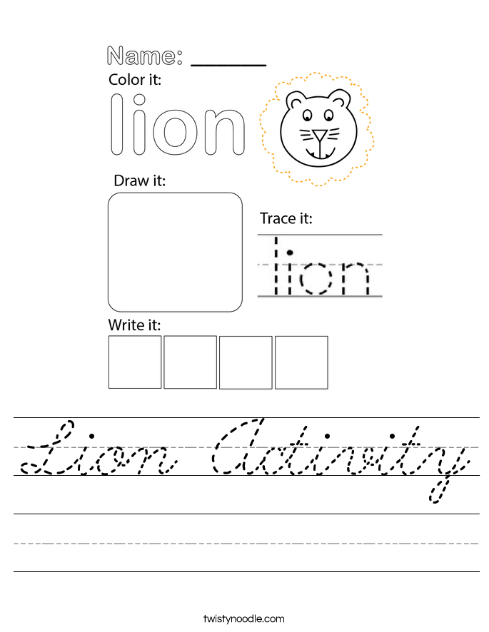 Lion Activity Worksheet