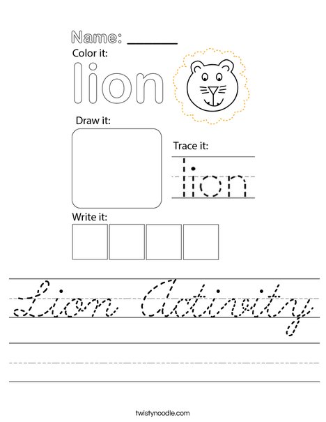 Lion Activity Worksheet