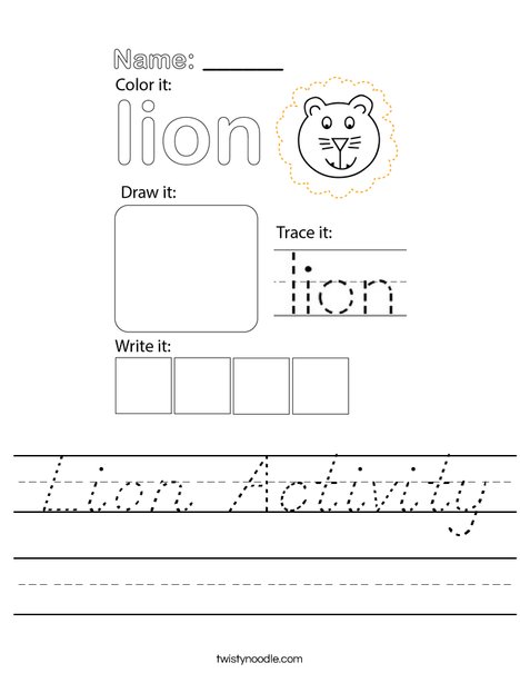 Lion Activity Worksheet