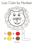 Lion Color by Number Coloring Page