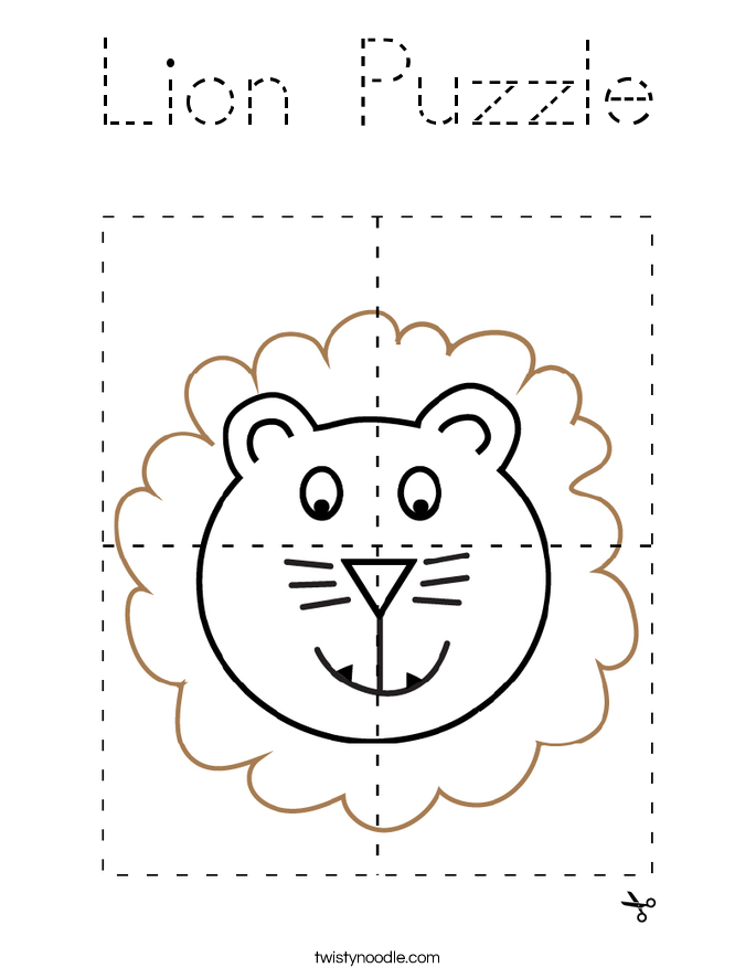 Lion Puzzle Coloring Page