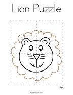Lion Puzzle Coloring Page