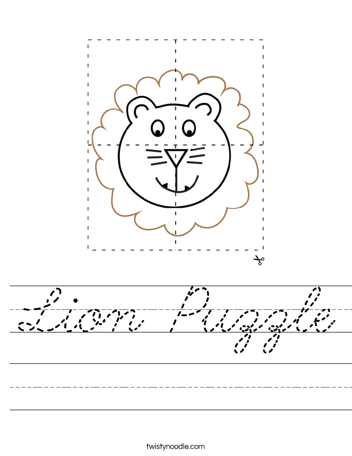 Lion Puzzle Worksheet