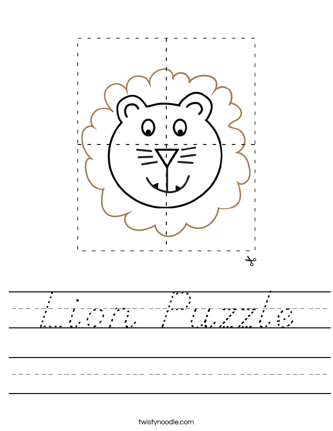 Lion Puzzle Worksheet