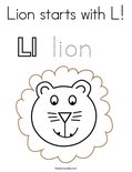 Lion starts with L! Coloring Page