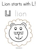 Lion starts with L Coloring Page