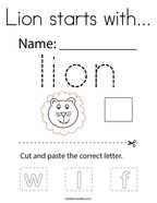 Lion starts with Coloring Page