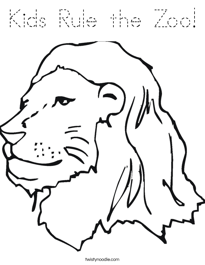 Kids Rule the Zoo! Coloring Page