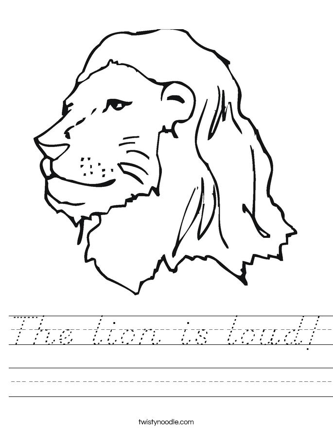 The lion is loud! Worksheet
