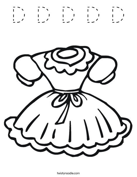 Little Girl Dress Coloring Page