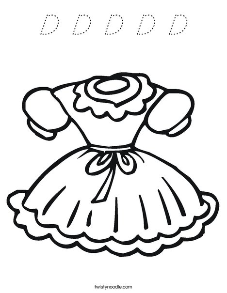 Little Girl Dress Coloring Page