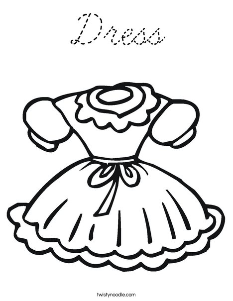 Little Girl Dress Coloring Page