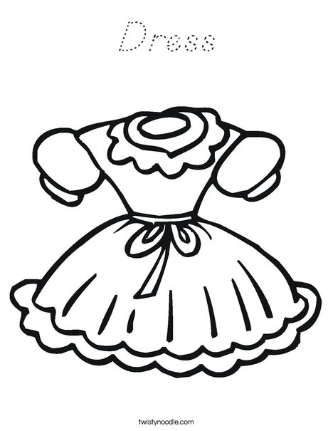 Little Girl Dress Coloring Page