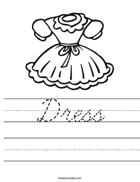 Little Girl Dress Worksheet