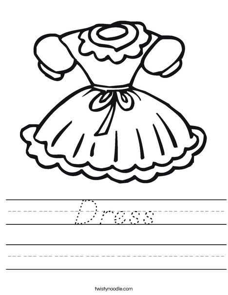 Little Girl Dress Worksheet