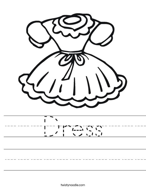 Little Girl Dress Worksheet