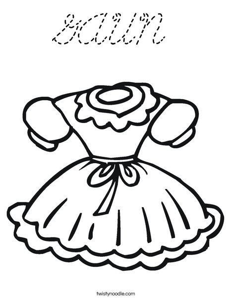 Little Girl Dress Coloring Page