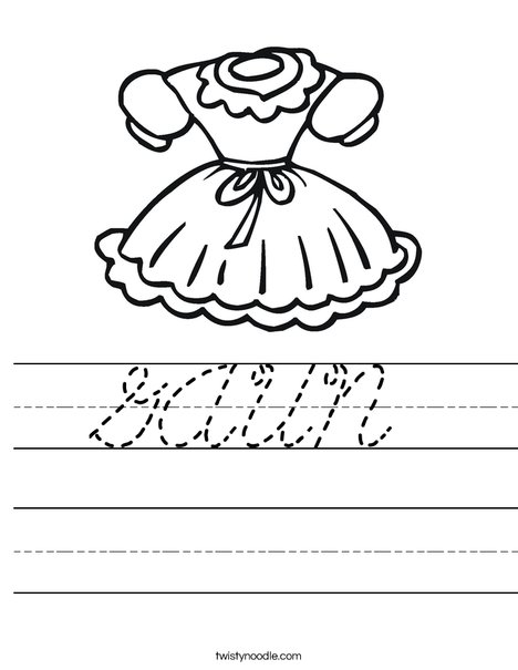 Little Girl Dress Worksheet