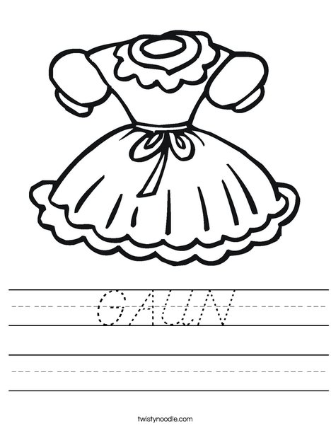Little Girl Dress Worksheet