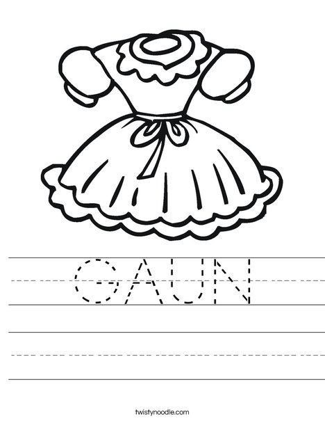 Little Girl Dress Worksheet