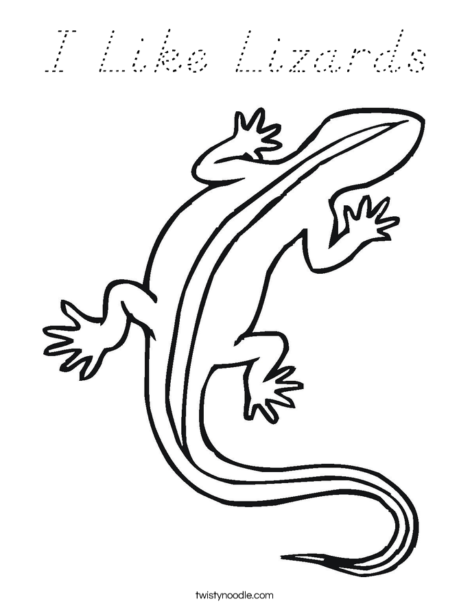 I Like Lizards Coloring Page