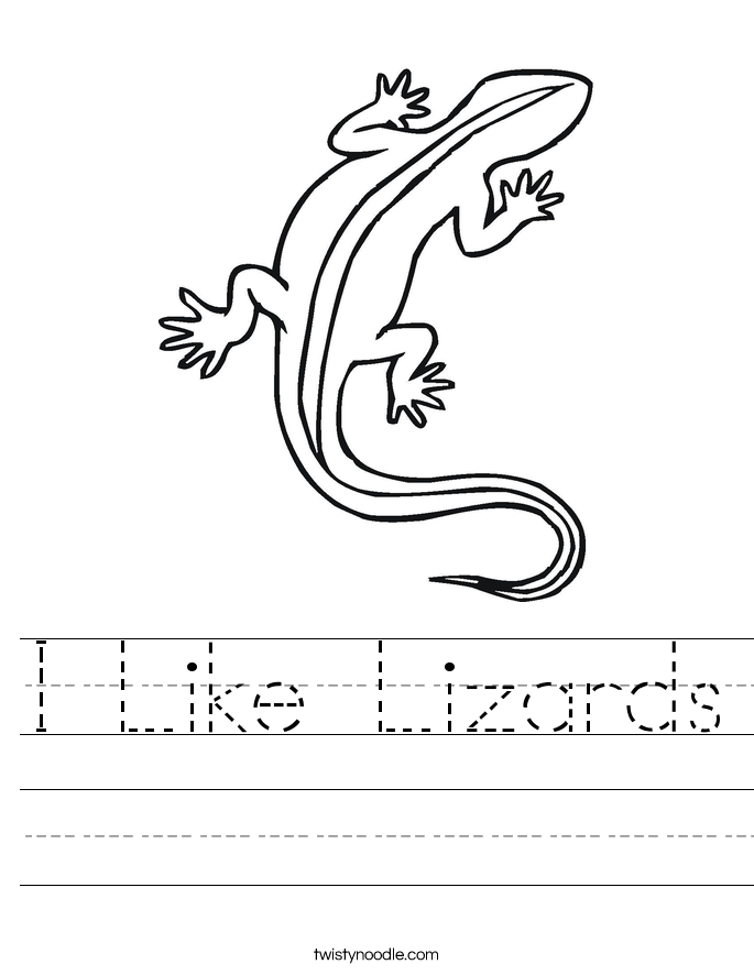 I Like Lizards Worksheet