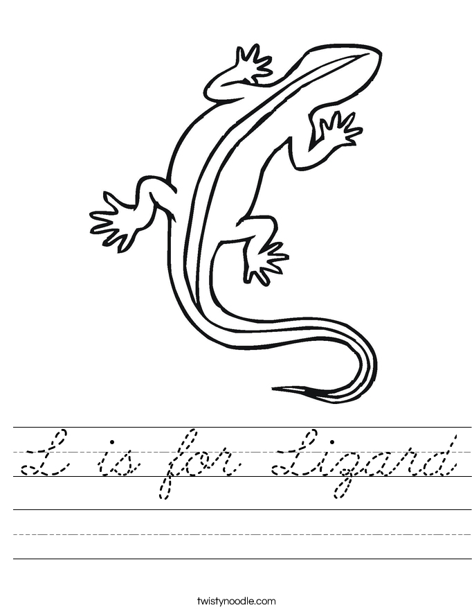 L is for Lizard Worksheet