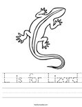 L is for Lizard Worksheet
