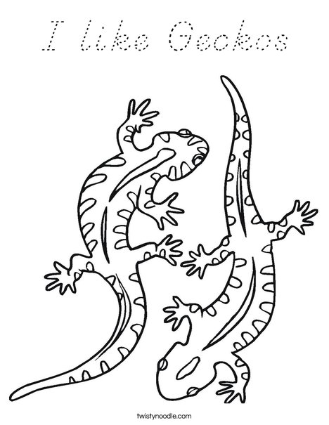 Two Lizard Coloring Page