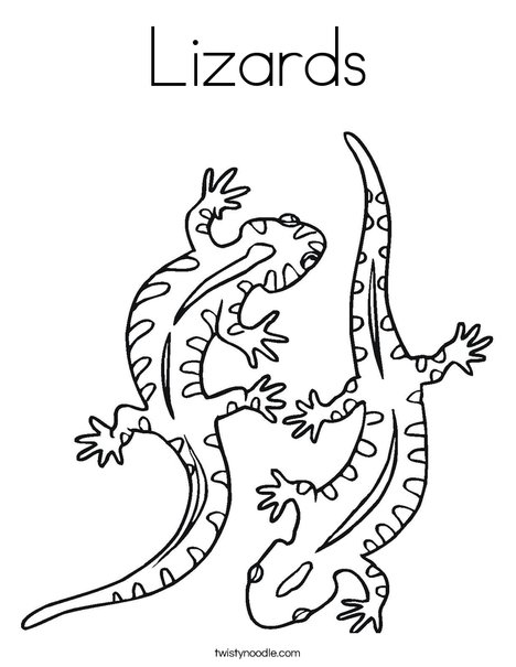 Two Lizard Coloring Page