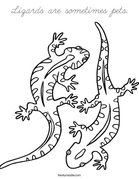 Two Lizard Coloring Page