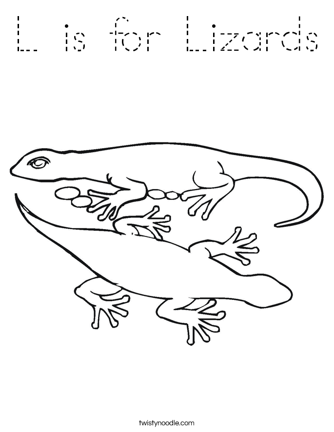 L is for Lizards Coloring Page