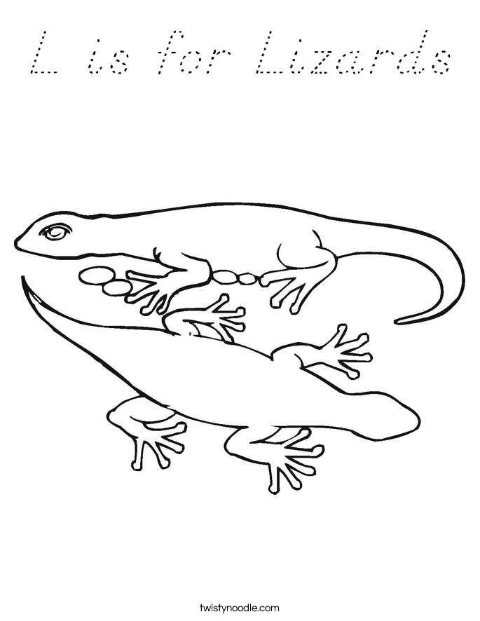 L is for Lizards Coloring Page