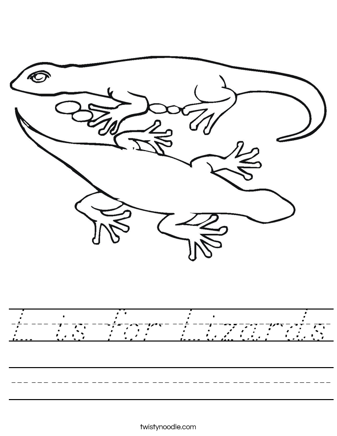 L is for Lizards Worksheet