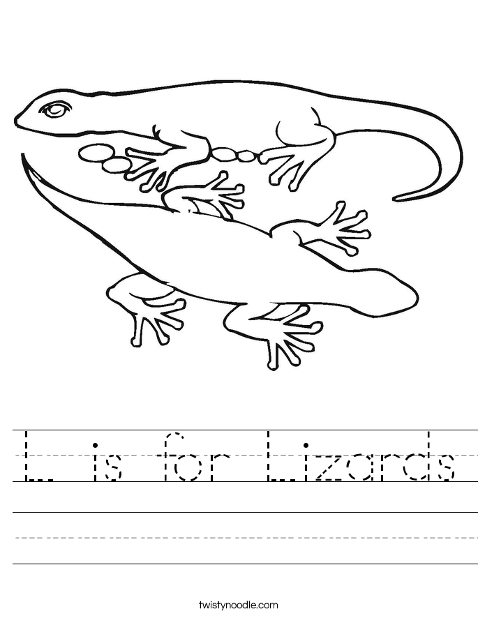 L is for Lizards Worksheet