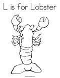 L is for LobsterColoring Page
