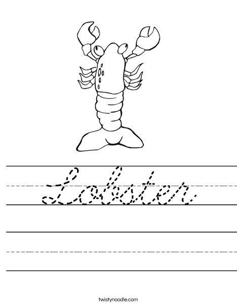 Lobster with Eyes Worksheet