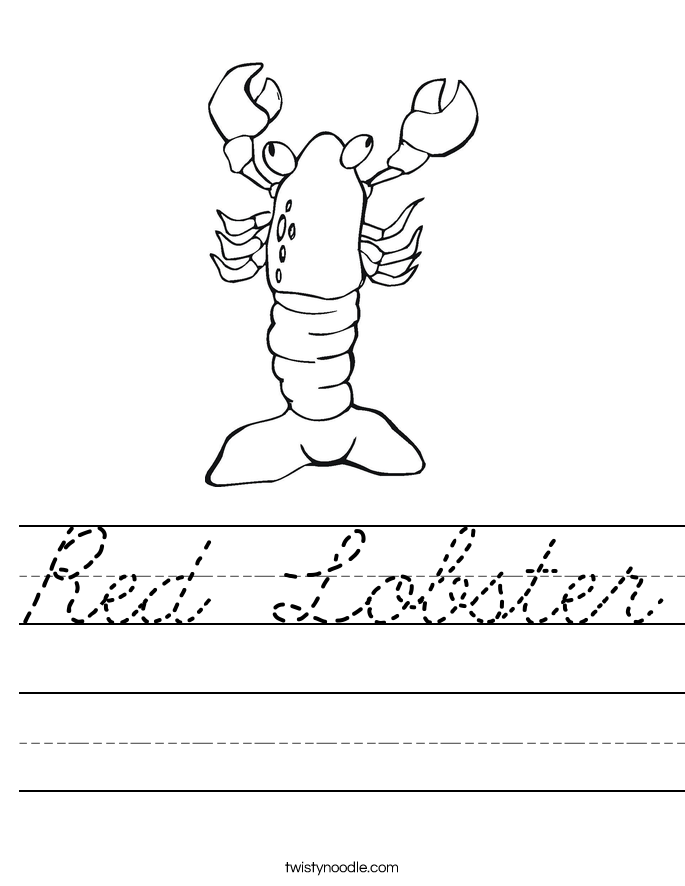 Red Lobster Worksheet