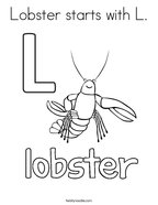 Lobster starts with L Coloring Page