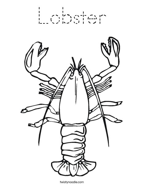 Lobster Coloring Page - Tracing - Twisty Noodle