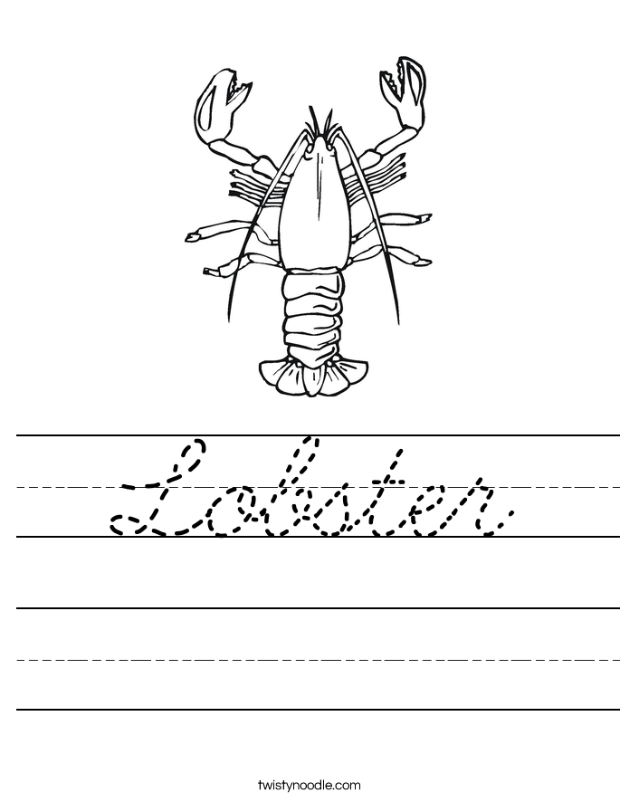 Lobster Worksheet