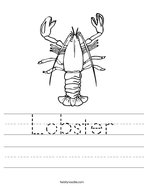 Lobster Handwriting Sheet