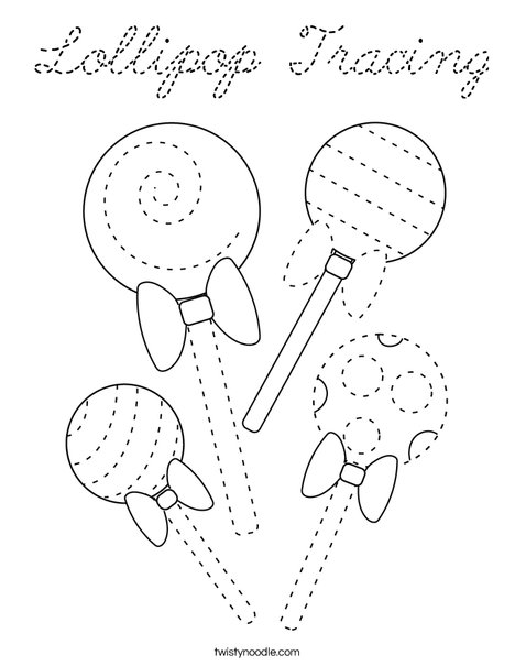 Lollipop Tracing Coloring Page