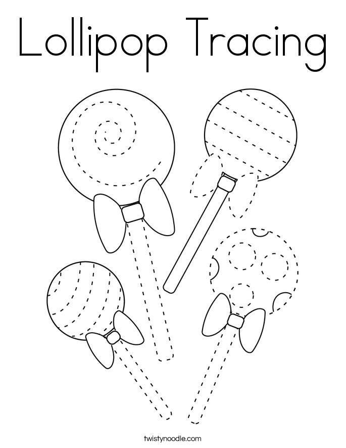 Download Lollipop Tracing Coloring Page - Twisty Noodle