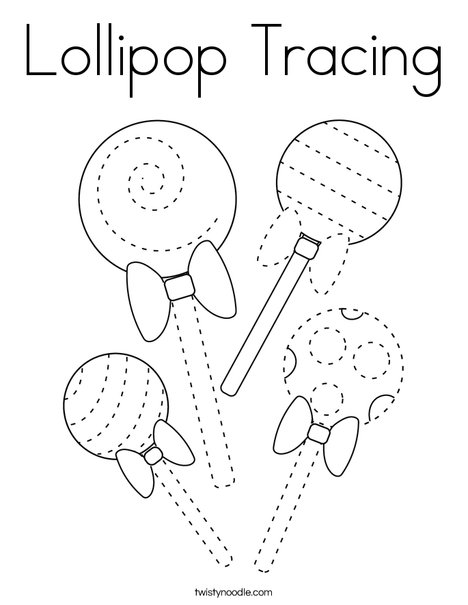 Lollipop Tracing Coloring Page