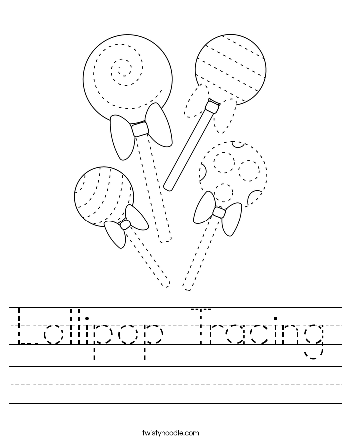 Lollipop Tracing Worksheet