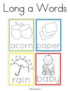 Long a Words Coloring Page