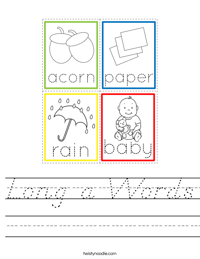 Long a Words Worksheet